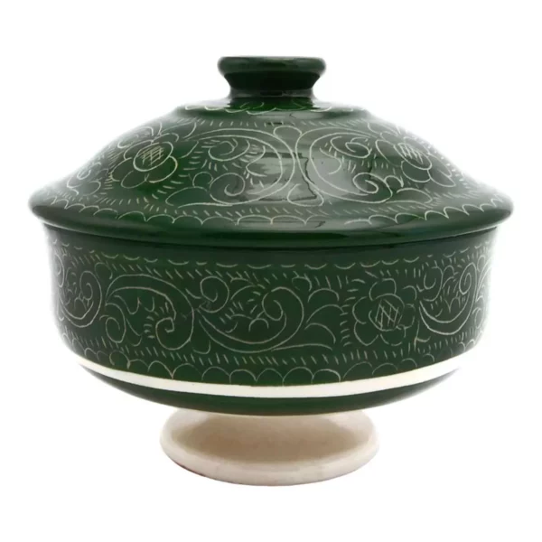 Zielona cukiernica ceramiczna z kolekcji Zielona trawa